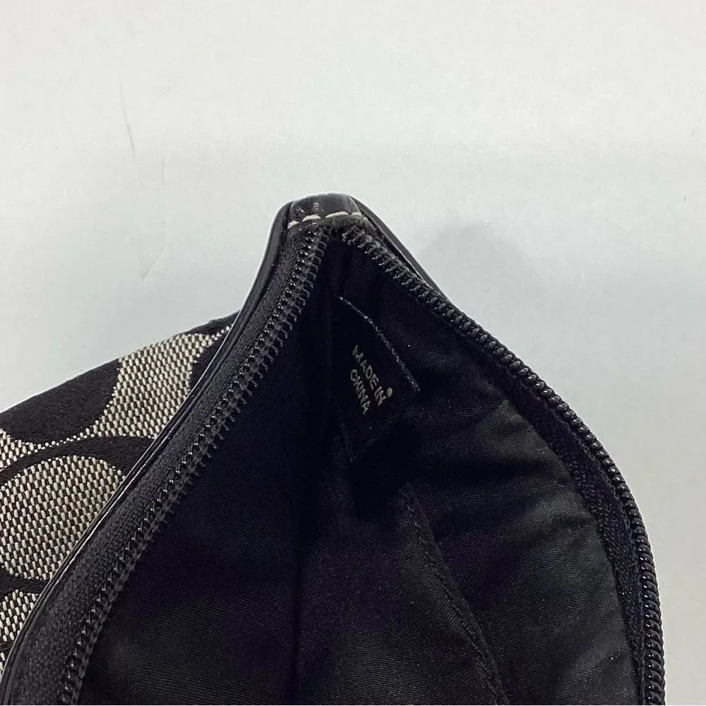 Coach Wristlet Lot of 2 Black C Logo Canvas Leather Small